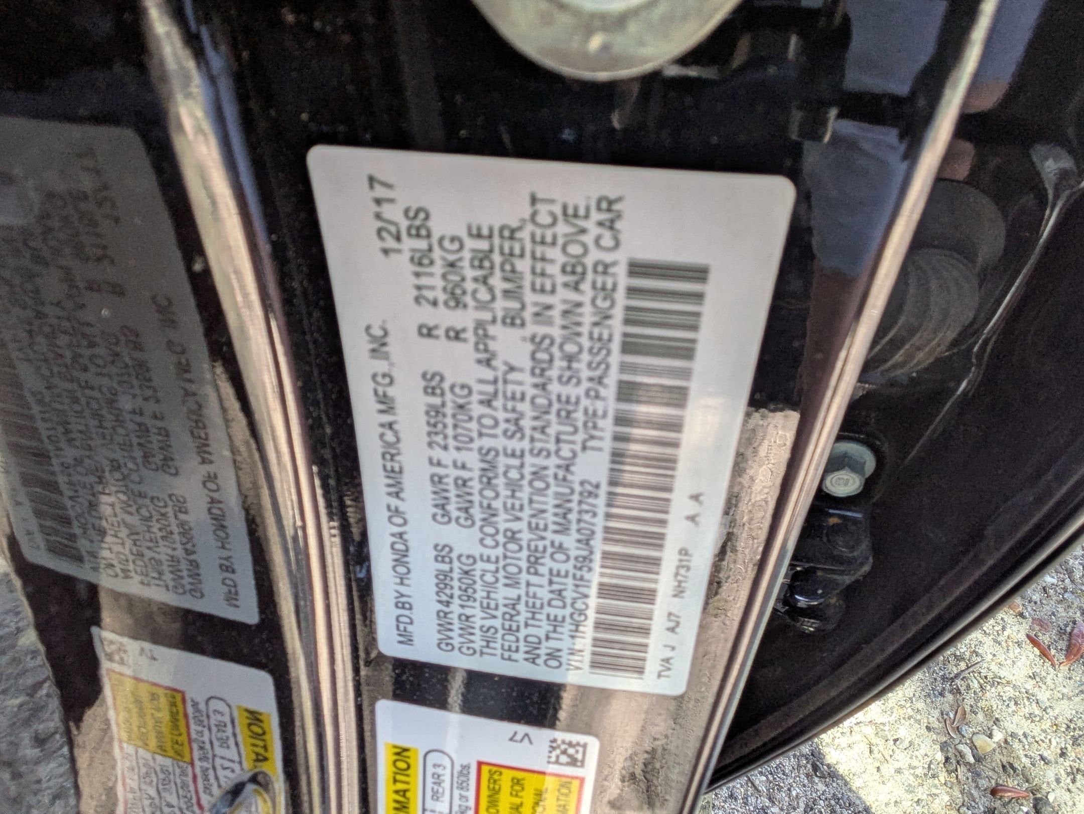 2018 Honda Accord Sedan EX-L 1.5T