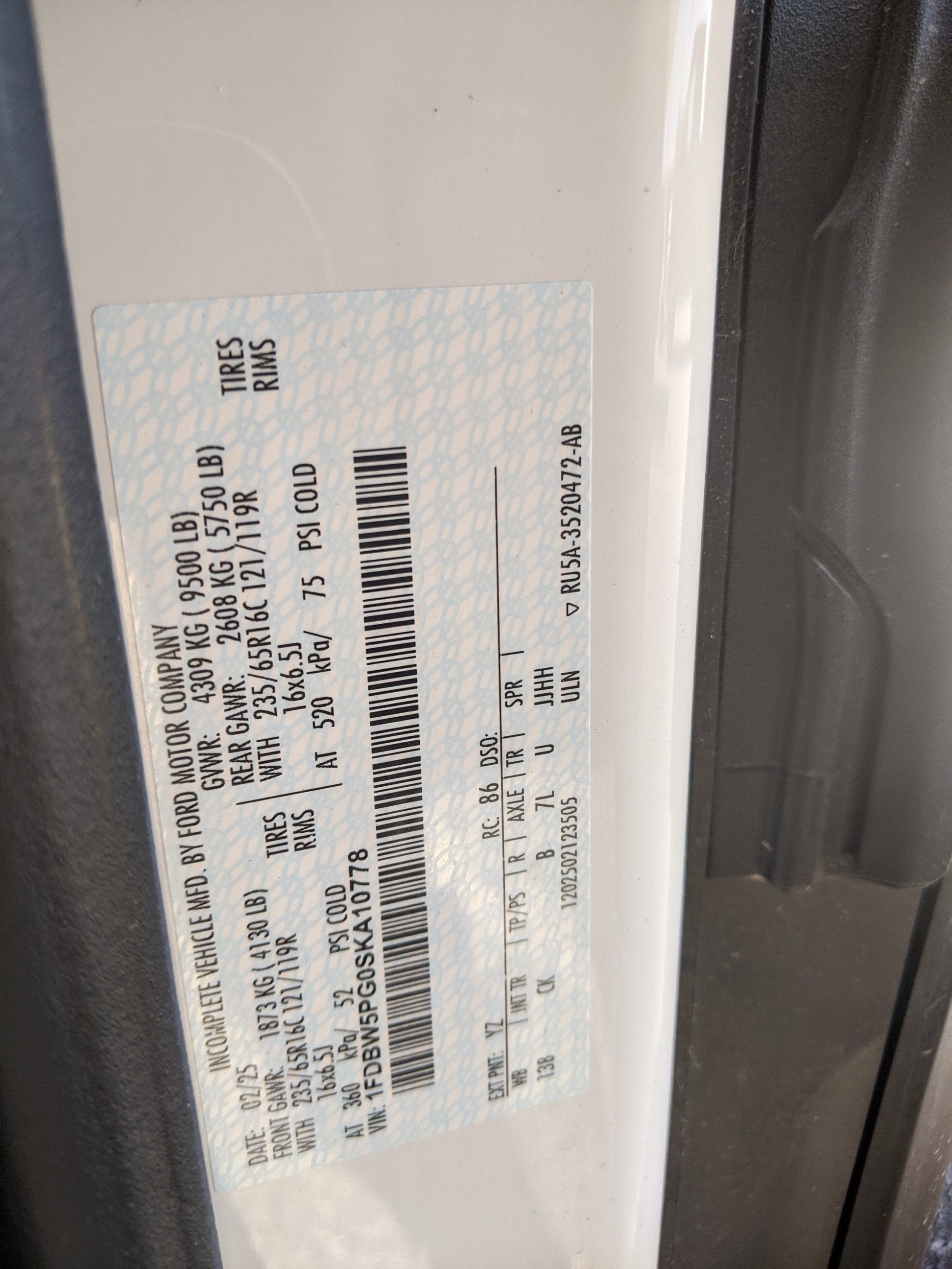 2025 Ford Transit Cutaway Base