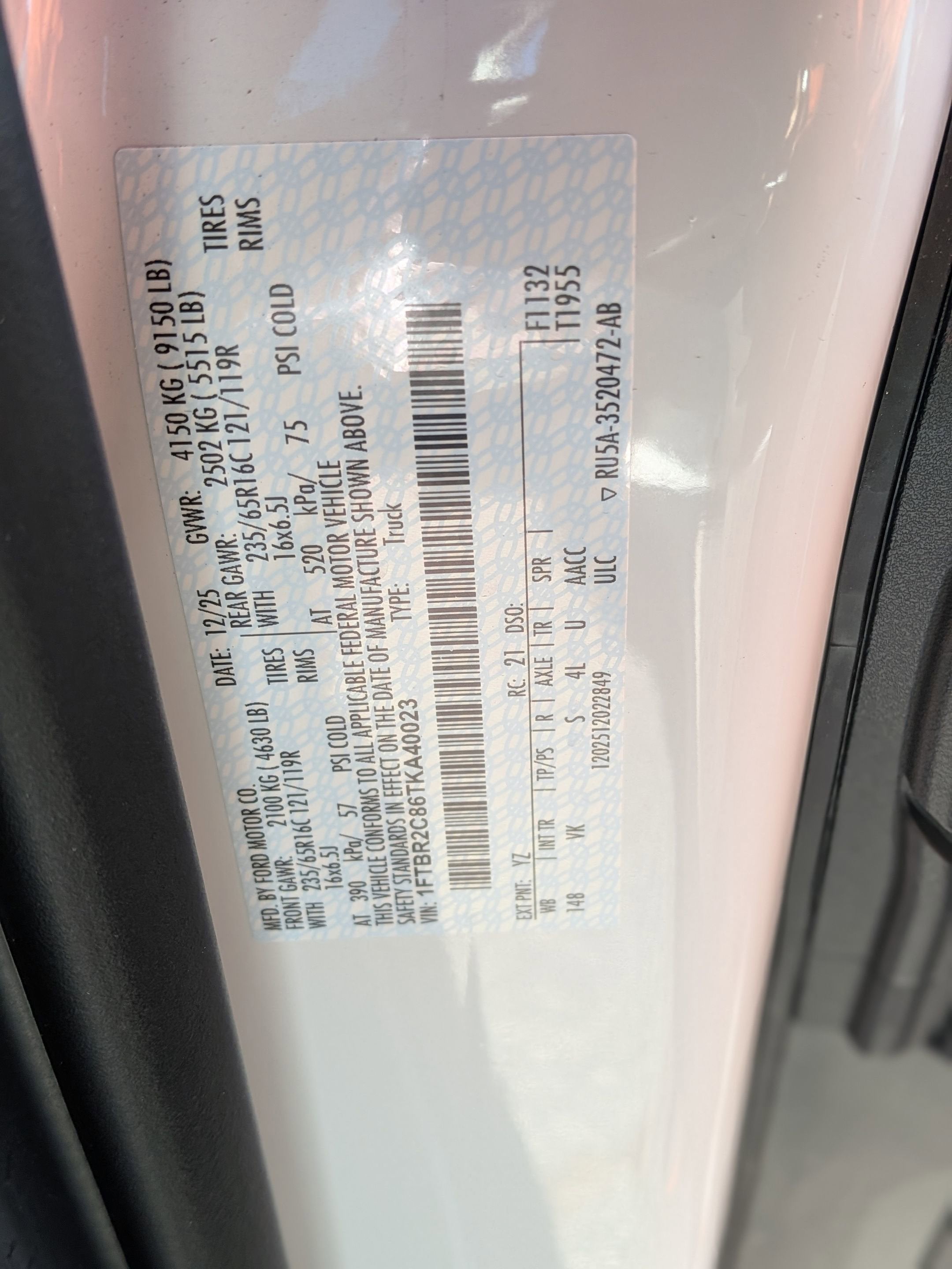 2026 Ford Transit Cargo Van Base