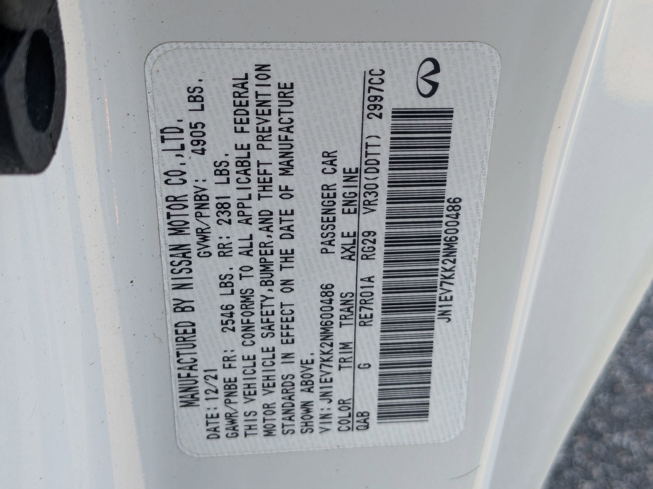 2022 INFINITI Q60 LUXE