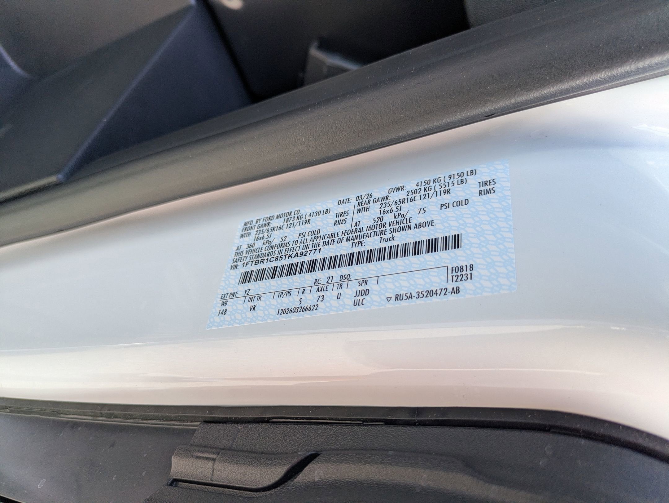 2026 Ford Transit Cargo Van Base